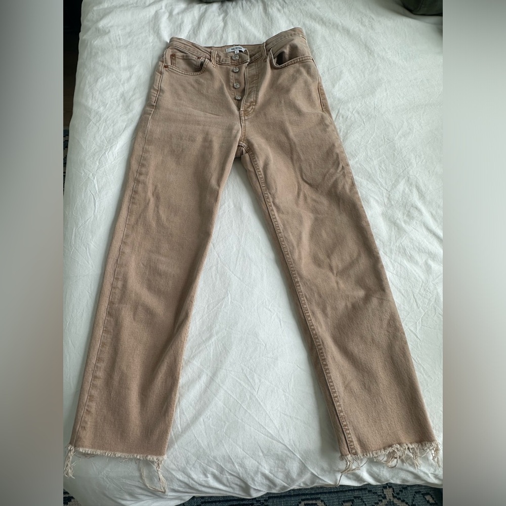 Re/Done High-Rise Straight Leg Jeans